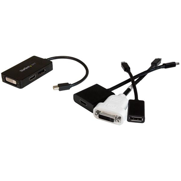 StarTech.com MDP2DPDVHD video cable adapter 5.91" (0.15 m) Mini DisplayPort DisplayPort + DVI-D + HDMI Black