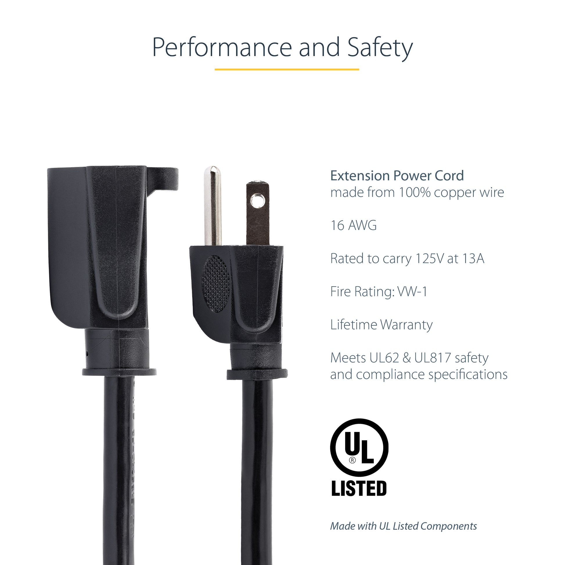 StarTech.com PAC10125 power cable Black 300" (7.62 m) NEMA 5-15P NEMA 5-15R