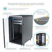 StarTech.com RK2236BKF rack cabinet 22U Freestanding rack Black