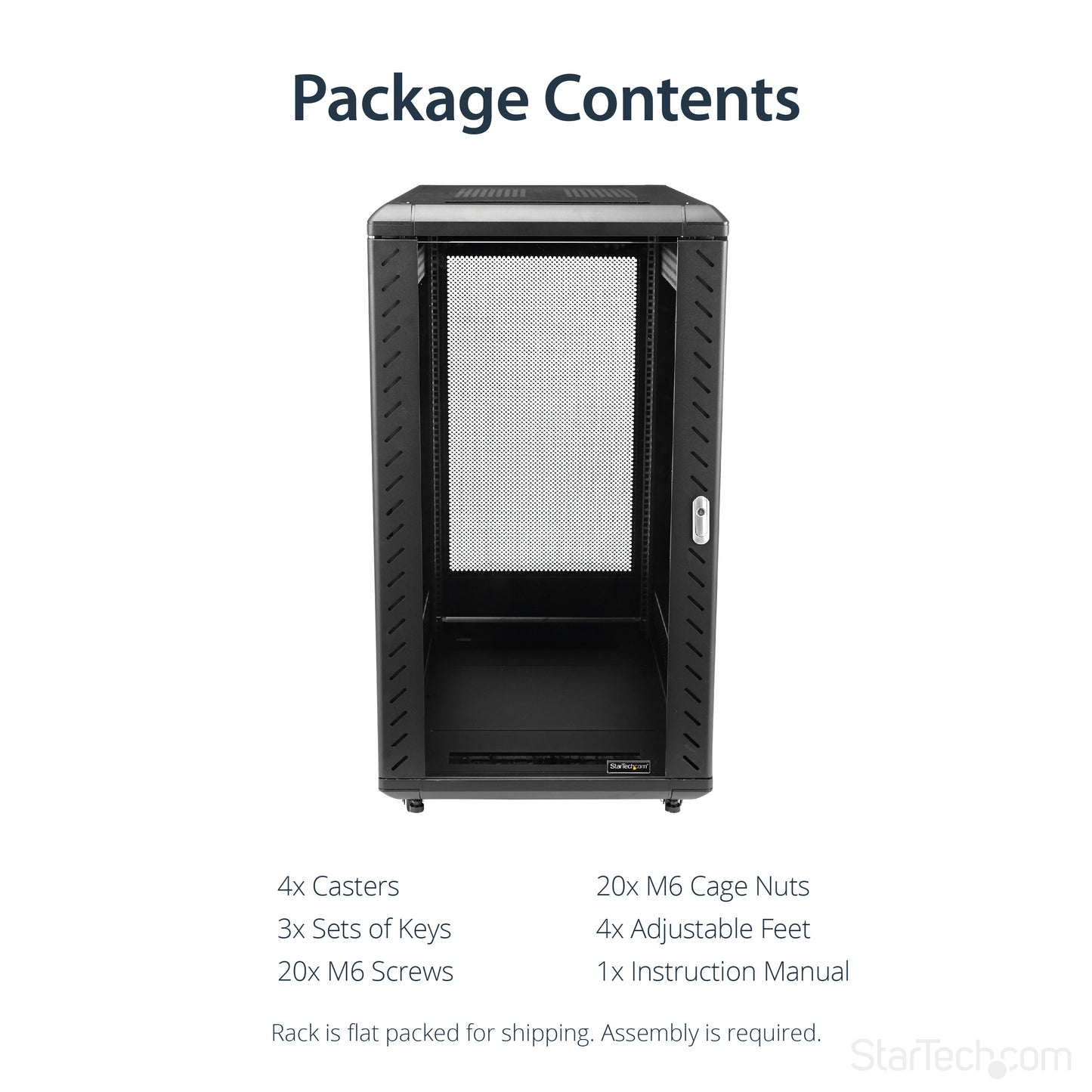 StarTech.com RK2236BKF rack cabinet 22U Freestanding rack Black