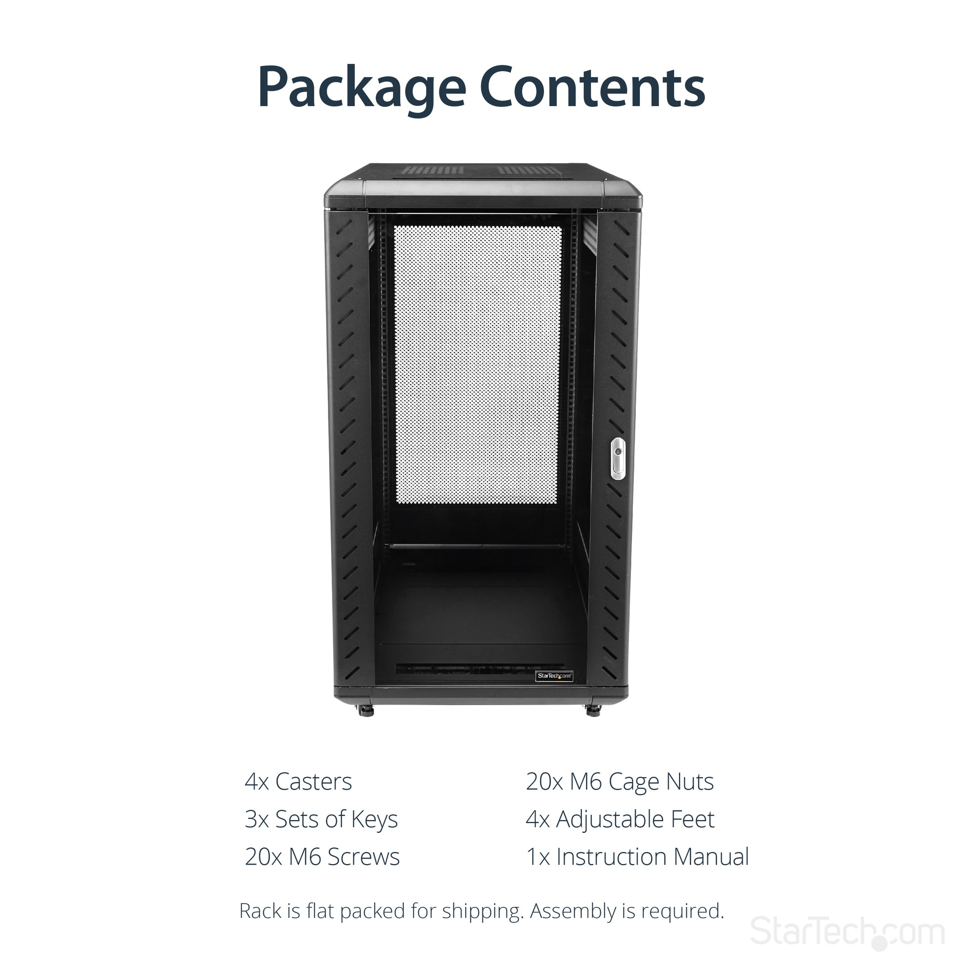 StarTech.com RK2236BKF rack cabinet 22U Freestanding rack Black