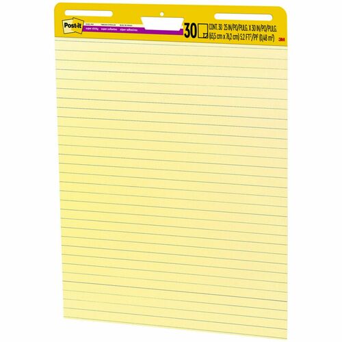 3M  Easel Pads,Ruled,Self-stick,30 Sht,25"x30",2/CT,Yellow