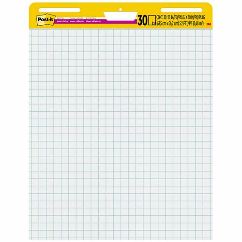 3M  Easel Pad,Self-stick,Faint Grid,30 Sheets,25"x30",2/CT,WE