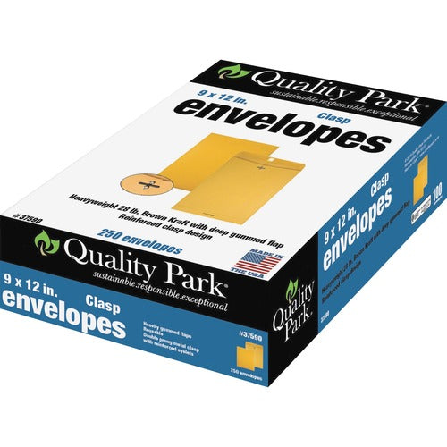 Quality Park  Clasp Envelopes, w/Dispenser Carton, 9"x12", 250/BX, Kraft