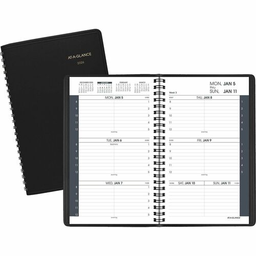 AT-A-GLANCE  Wkly Appt Book, Wirebound,12 Months, Jan-Dec, 4-7/8"x8", BK