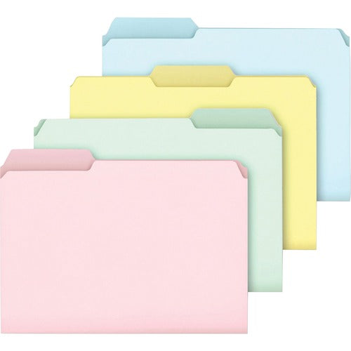 Pendaflex  File Folder, 11 pt, 1/3-Cut Tabs, Letter, 100/BX, Pastel AST