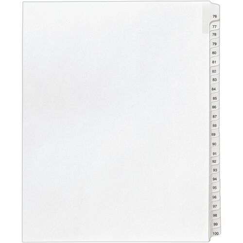 Avery  Index Dividers,Collated,76-100,Side Tab,8-1/2"x11",25/ST,WE