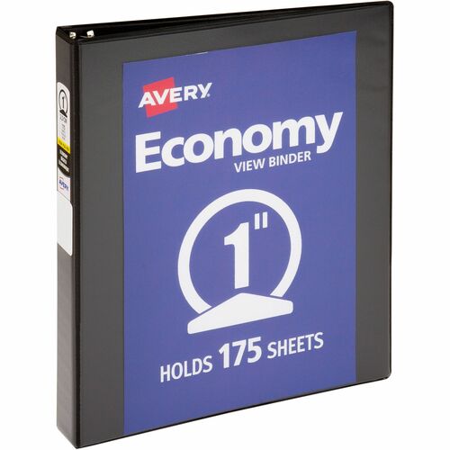 Avery  View Binder, 1" Round Rings, Economy, 8-1/2"x11", BK