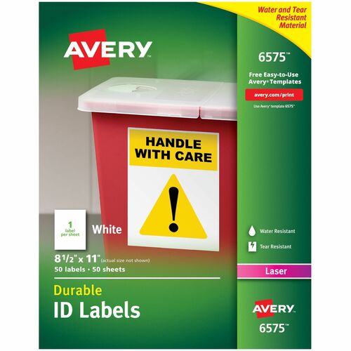 Avery  Durable ID Labels,Laser,Permanent,8-1/2"x11",50/PK,WE
