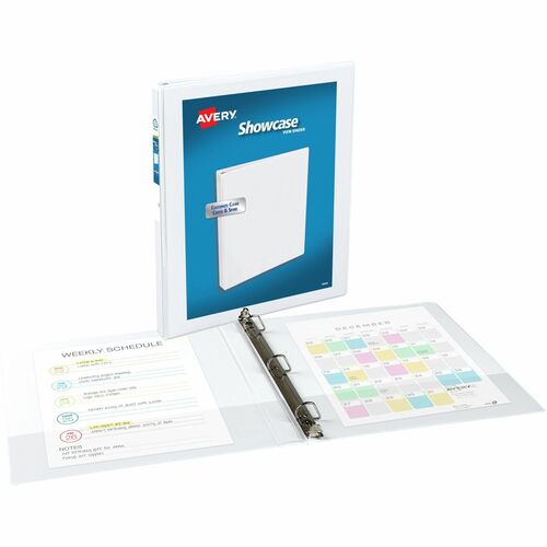 Avery  Showcase View Binder, 1/2" Capacity, 11"x8-1/2", White