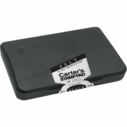 Avery  Felt Stamp Pad,Size 1, 2-3/4"x4-1/4", Black Ink
