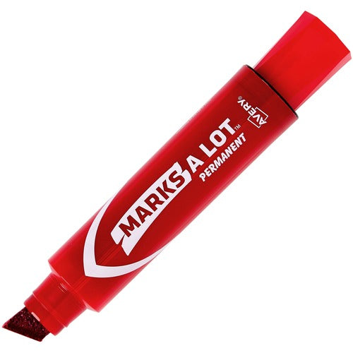 Avery  Permanent Markers, Jumbo, Chisel Point, Red