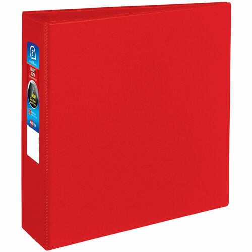 Avery  Binder, DuraHinge, 4 Pockets,3" Capacity, 8-1/2"x11", Red