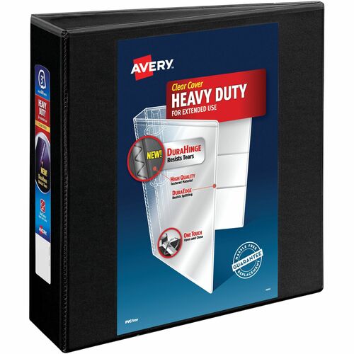 Avery  View Binder, DuraHinge, 3" Capacity, 8-1/2"x11", Black