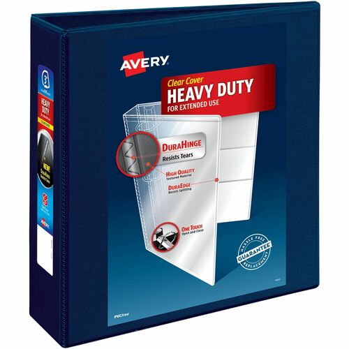 Avery  View Binder, DuraHinge, 3" Capacity, 8-1/2"x11" Navy