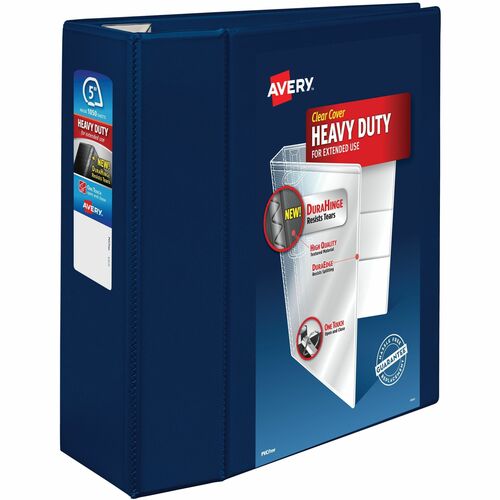 Avery  View Binder, DuraHinge, 5" Capacity, 8-1/2"x11", Navy