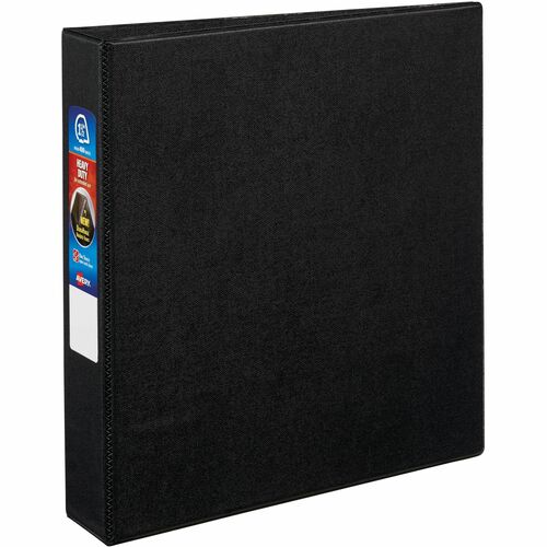 Avery  Binder, DuraHinge, 4 Pockets,1-1/2" Cap, 8-1/2"x11", Black
