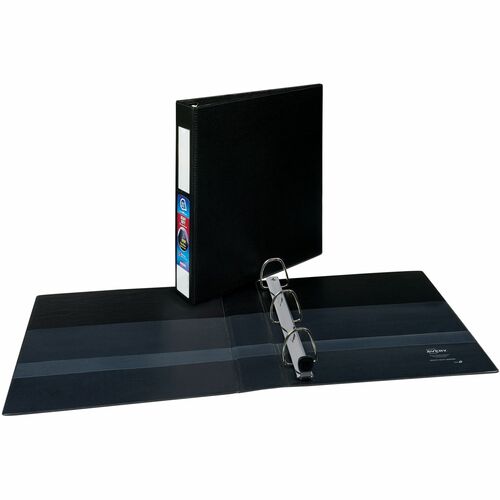 Avery  Binder,DuraHinge,w/Label Holder,1-1/2"Cap,8-1/2"x11",BK