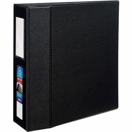 Avery  Binder, DuraHinge, w/Label Holder, 4"Cap, 11"x8-1/2", Black
