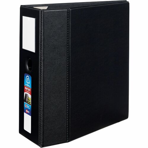 Avery  Binder, DuraHinge, w/Label Holder, 5"Cap, 8-1/2"x11", Black