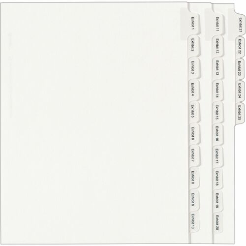 Avery  Index Dividers, Exhibit 1-25, Side Tab, 25/ST, White