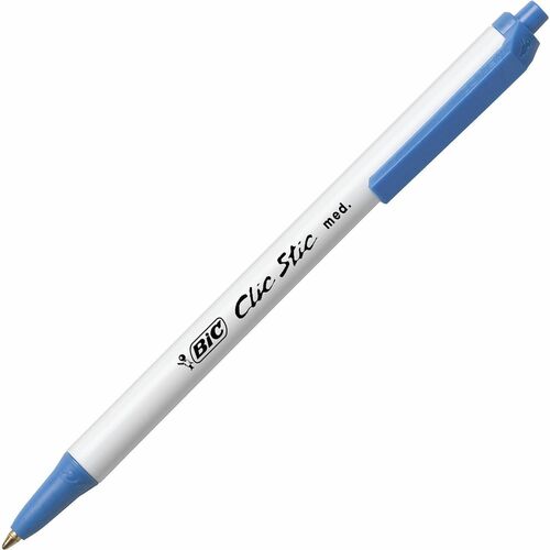 Bic  Pens, Medium Point, Blue Ink/White Barrel