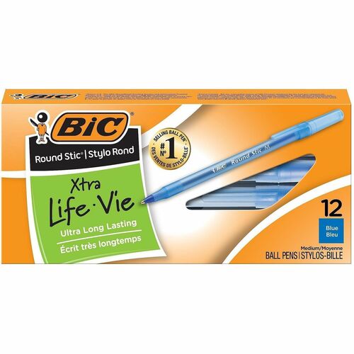 Bic  Ballpoint Pens, Stick, Med Point, Frost Barrel/BE Ink