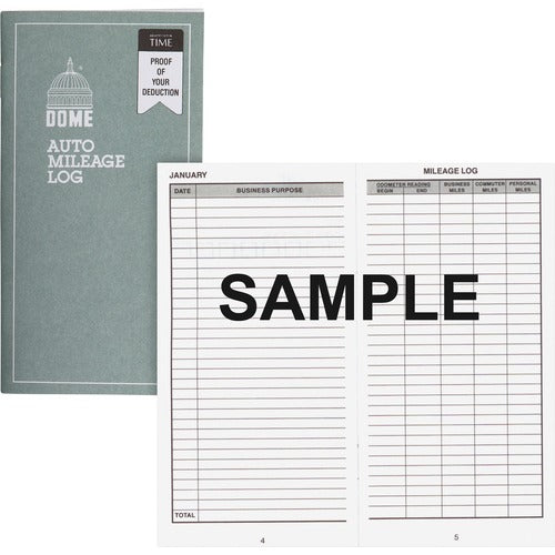 Dome Publishing Co Inc  Auto Mileage Book,12 Mthly Forms,32 Pages,3-1/4"x6-1/4",Gray-DOM770