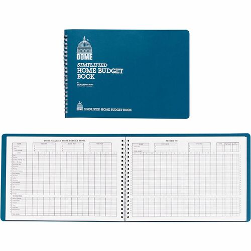 Dome Publishing Co Inc  Home Budget Book, 64 Pages, 10-1/2"x7-1/2", Teal-DOM840