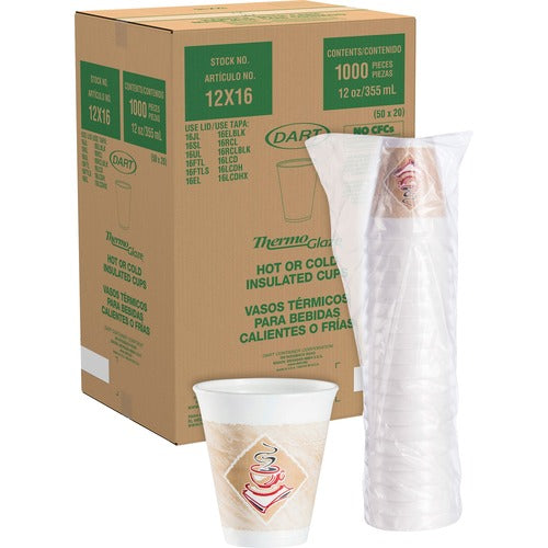 Dart Container Corp  Foam Cups, 12 oz., 20/BG, 50BG/CT, MI