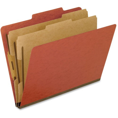 Pendaflex  Classification Folders, 2 Dividers, Letter, 10/BX, Brick RD