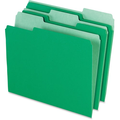 Pendaflex  File Folder, AST 1/3 Tab Cut, Letter-Size, 100/BX, Green