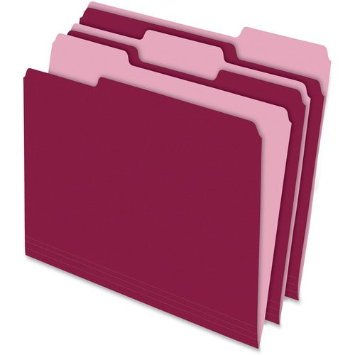 Pendaflex  File Folder, AST 1/3 Tab Cut, Letter-Size, 100/BX, Burgundy