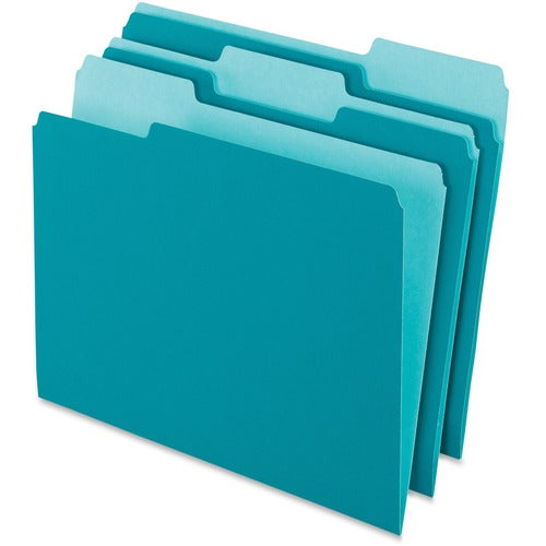 Pendaflex  File Folder, AST 1/3 Tab Cut, Letter-Size, 100/BX, Teal