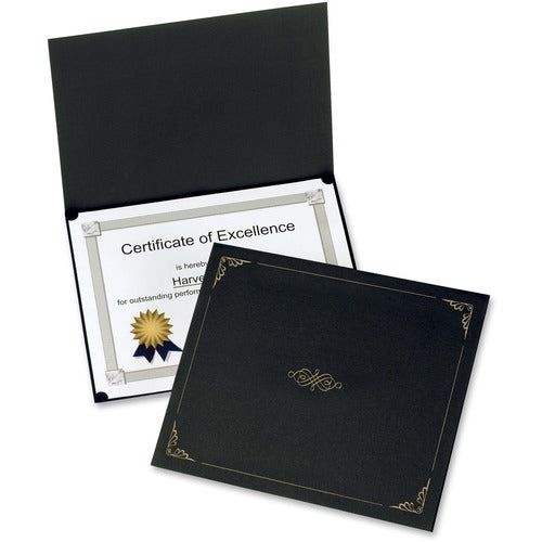 Oxford  Certificate Holder, 11"x8-1/2", 5/PK, Black