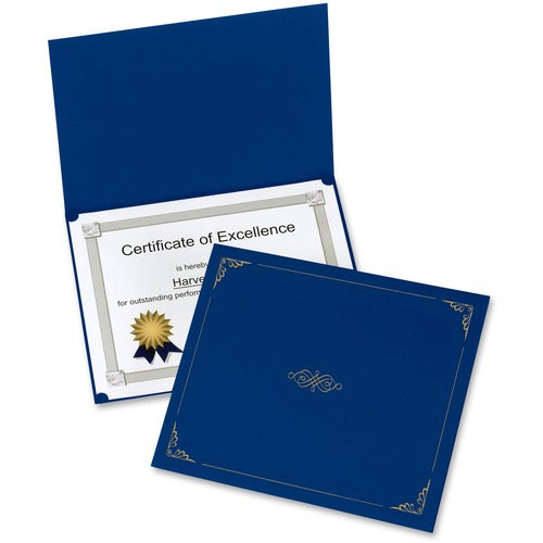 Oxford  Certificate Holder, 11"x8-1/2", 5/PK, Dark Blue