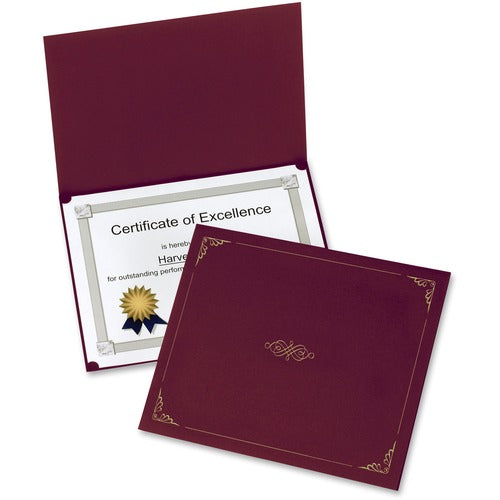Oxford  Certificate Holder, 11"x8-1/2", 5/PK, Burgundy