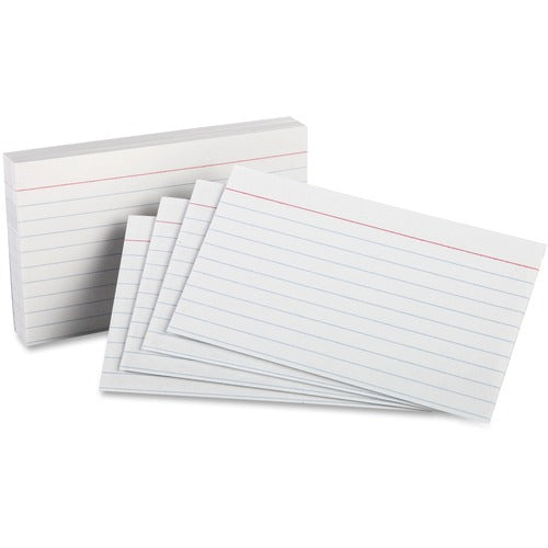 Oxford  Index Cards, Ruled, 8 Pt., 85 lb., 3"x5", 100/PK, White