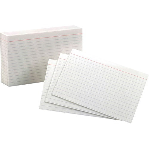 Oxford  Index Cards, Ruled, 8 Pt., 85 lb., 4"x6", 100/PK, White