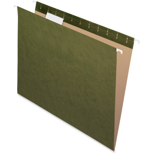 Pendaflex  Hanging Folder, Letter, 1/5 Tab Cut, 25/BX, Green