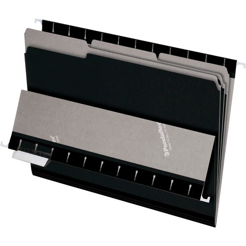 Pendaflex  Interior Folder, 11pt, 1/3 Tab Cut, Letter, 100/BX, BK