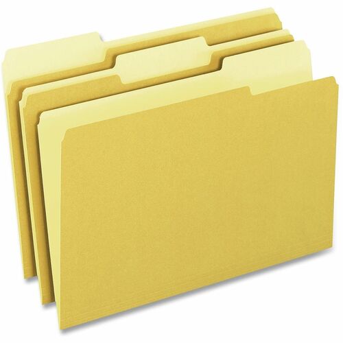 Pendaflex  Interior Folder, 11pt, 1/3 Tab Cut, Letter, 100/BX, YW