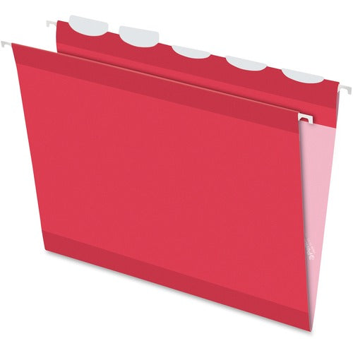 Pendaflex  Hanging File Folder, Letter, 1/5 Cut, 25/BX, Red