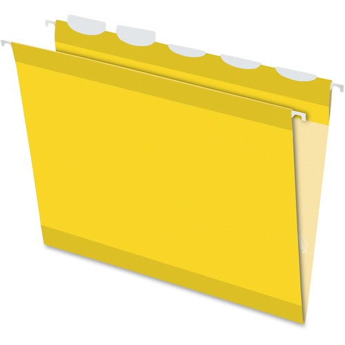Pendaflex  Hanging File Folder, Letter, 1/5 Cut, 25/BX, Yellow