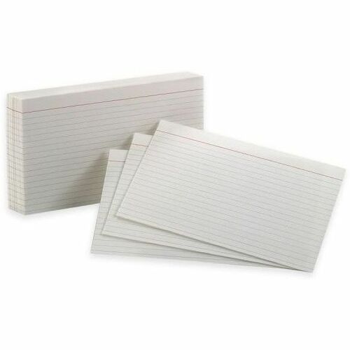 Oxford  Index Cards, Ruled, 8 Pt., 85 lb., 5"x8", 100/PK, White