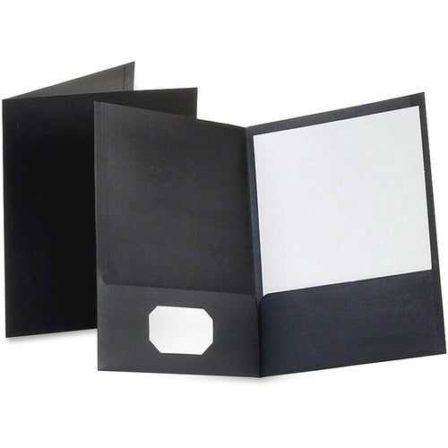 Oxford  Linen Twin Pocket Folder, 25/BX,Black