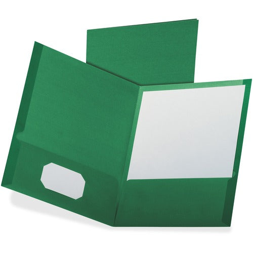 Oxford  Linen Twin Pocket Folder, 25/BX, Dark Green