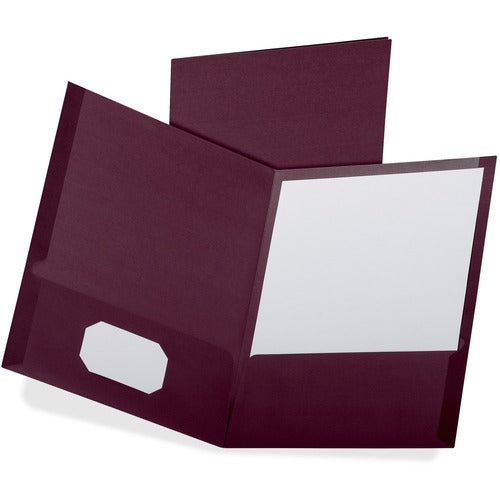 Oxford  Linen Twin Pocket Folder, 25/BX, Burgundy