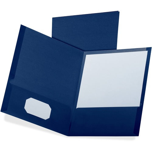 Oxford  Linen Twin Pocket Folder, 25/BX, Navy