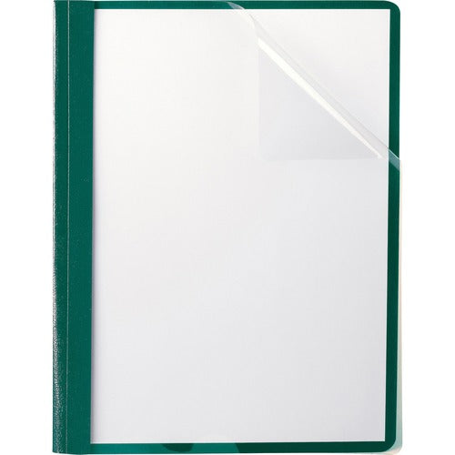 Oxford  Report Covers,Clear Front,1/2" Cap,Ltr, 25/BX,Dark Green